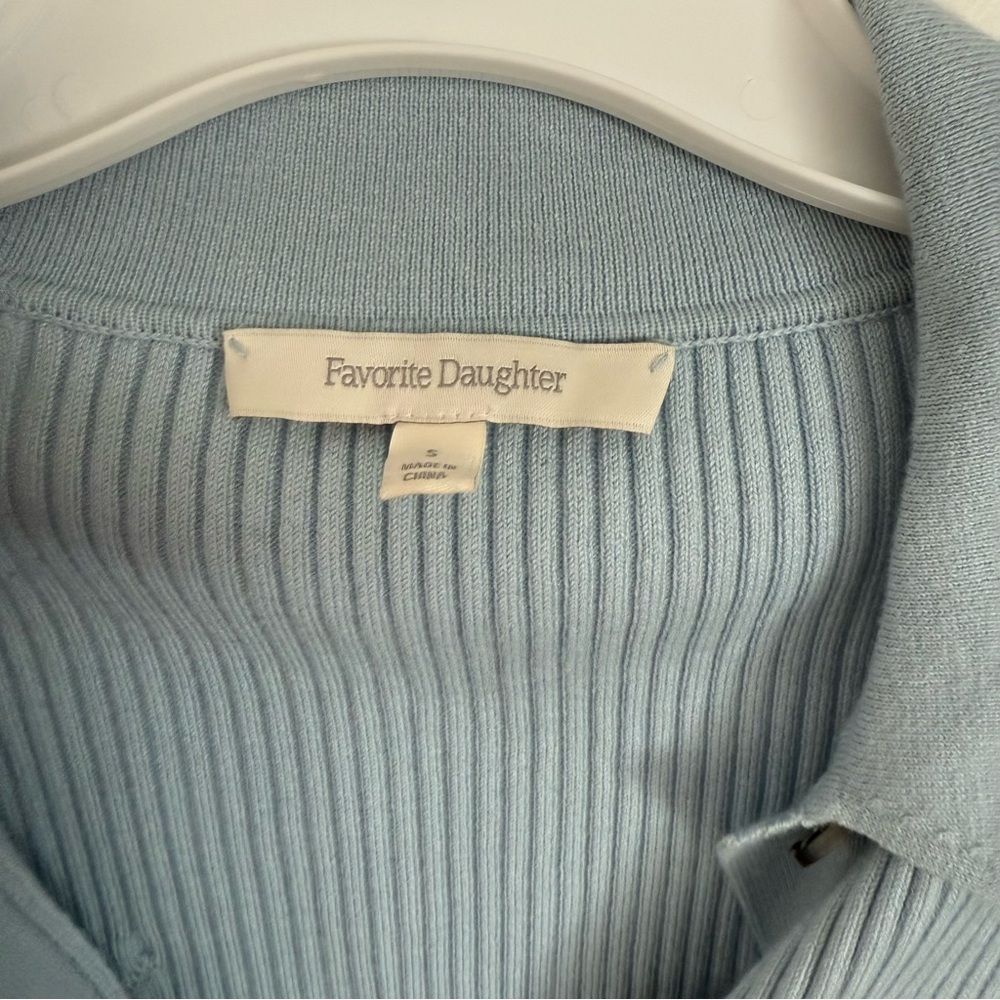 Favorite Daughter Light Blue Ribbed Button-Front Knit Dress - Picture 2 of 4